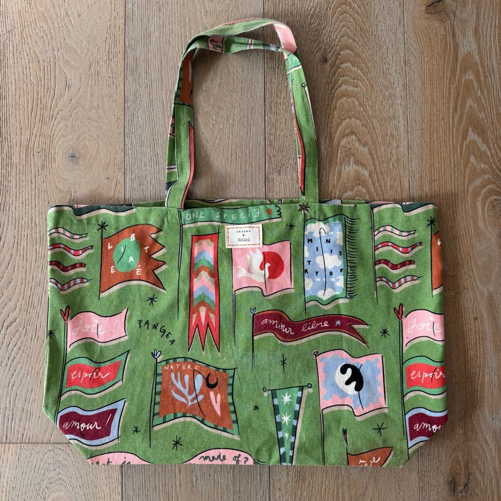 Sézane Green Pangea Tote